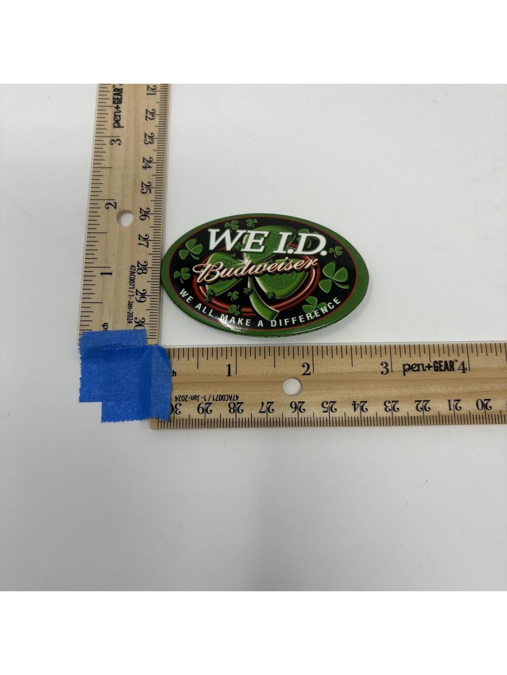 Budweiser WE.I.D. We All Make A Difference St. Patrick's Day Shamrock Beer Pin